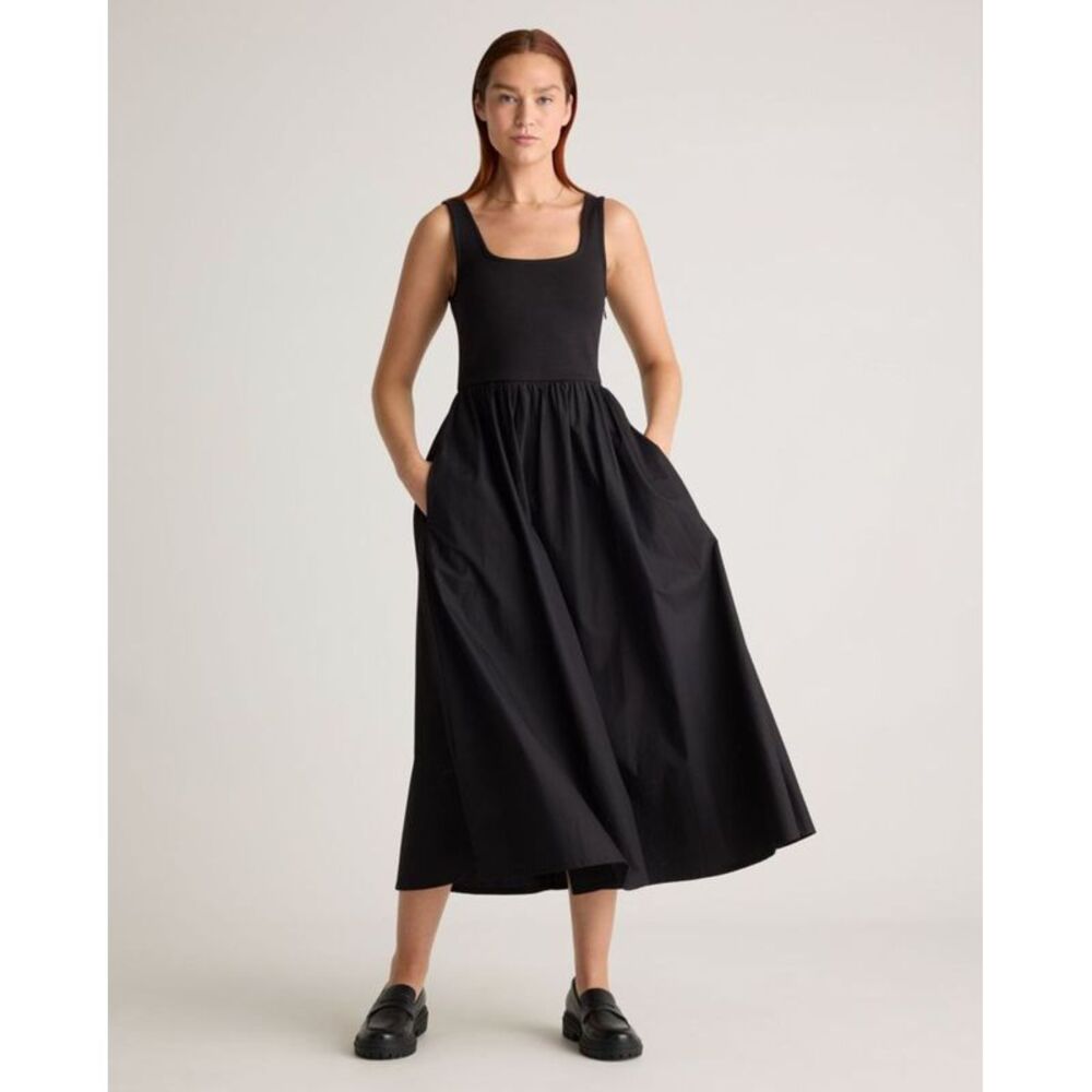Quince Black Sleeveless Maxi Dress